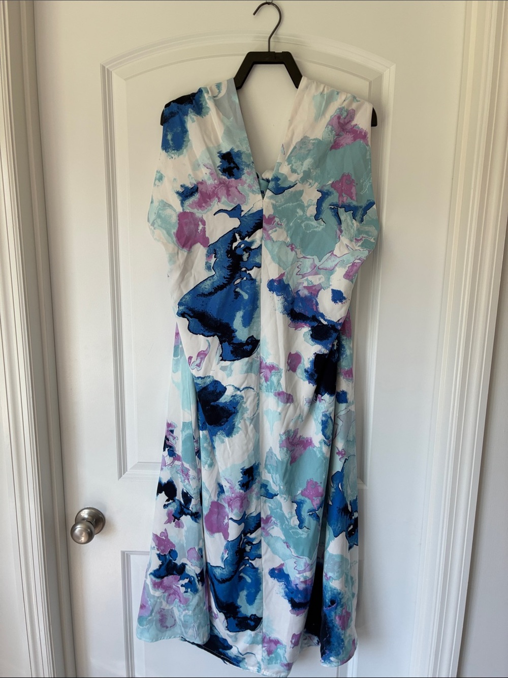 Banana Republic Watercolor Floral Maxi Dress in Blue, Aqua & Purple